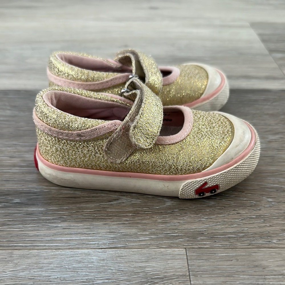 See Kai Run Gold and Pink Sparkle Sneakers